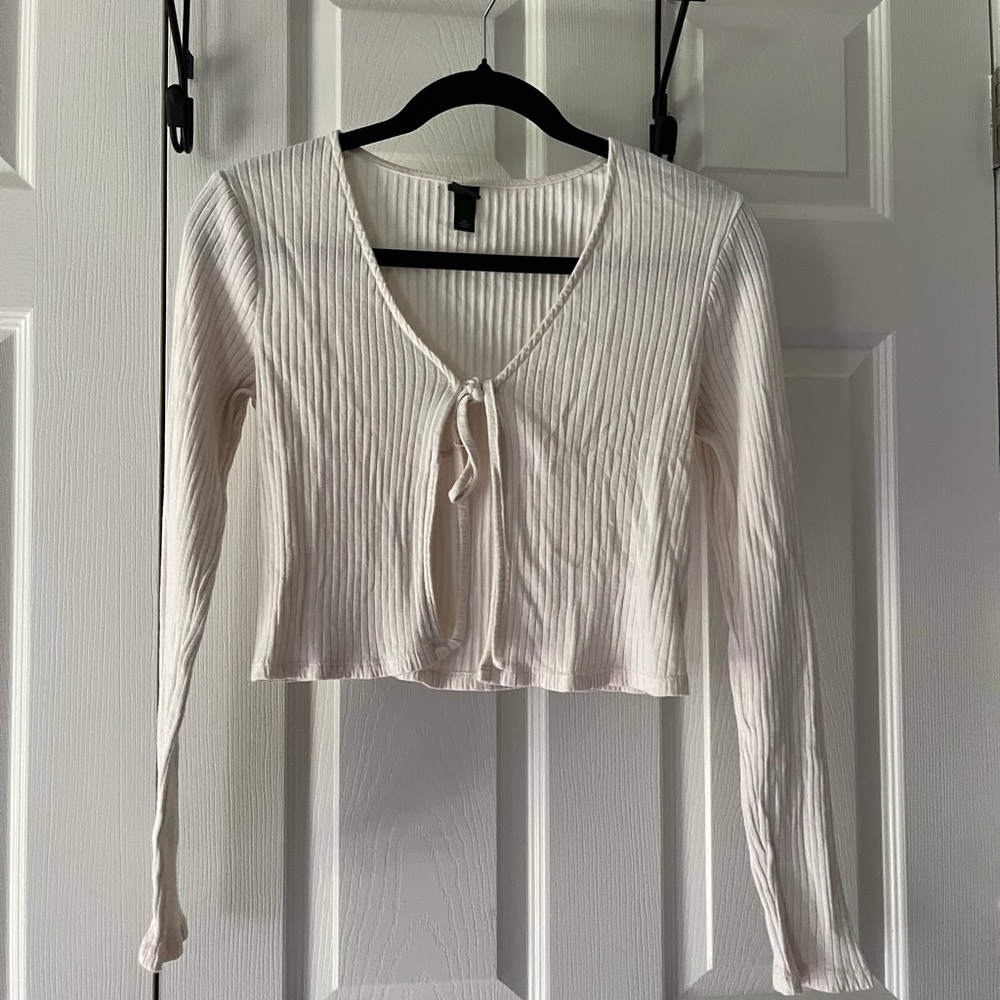 Wild Fable Cream Ribbed Women's Top